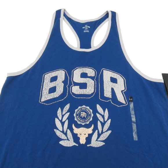 Under Armour Project Rock BSR Tank Top Men's Size XXL Blue Mirage NEW - Picture 1 of 9